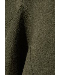 Jason Wu Asymmetric Stretch Wool Blend Skirt Army Green