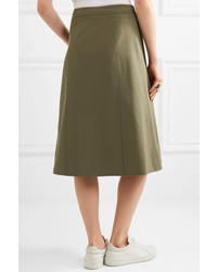 Kenzo Cotton Twill Skirt Army Green