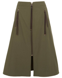 Kenzo Cotton Twill Skirt Army Green