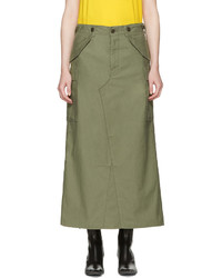 Junya Watanabe Green Cargo Skirt