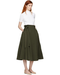 Rosetta Getty Green Knotted Pull On Skirt