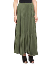 Theory Laire Winslow Crepe Plisse Skirt Pine