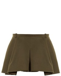 Balenciaga Pleat Front Twill Mini Skirt