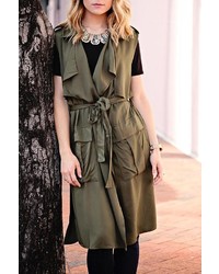 Snazzy Chic Boutique Olive Sleeveless Jacket