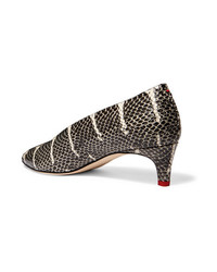 Aeyde Snake Effect Leather Pumps