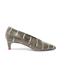 Aeyde Snake Effect Leather Pumps