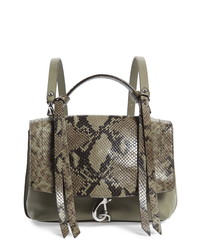 Olive Snake Leather Satchel Bag