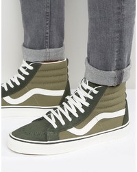 Vans Sk8 Hi Canvas Sneakers In Green V004okjuh