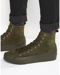 Asos Sneakers In Khaki With Rubber Detailing