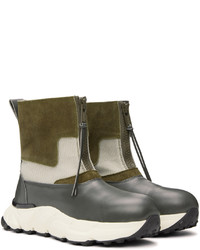 Undercoverism Gray Leather Zip Up Boots