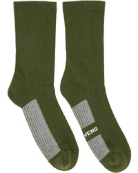 Rick Owens Green Logo Socks