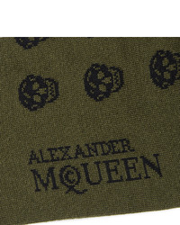 Alexander McQueen Skull Patterned Cotton Blend Jacquard Socks