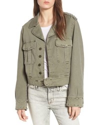 Olive Studded Military Jacket
