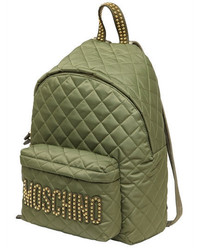 Moschino Large Studded Quilted Nylon Backpack