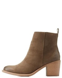 Charlotte Russe Stacked Heel Ankle Booties