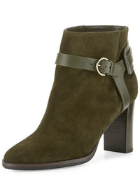 Jimmy Choo Hose Suede 80mm Bootie Army Green