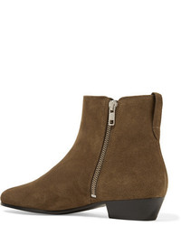 Etoile Isabel Marant Isabel Marant Toile Patsha Suede Ankle Boots Army Green