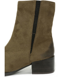 Qupid Let It Be Chic Khaki Pointed Mid Calf Boots
