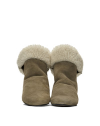 Isabel Marant Taupe Shearling Rullee Boots