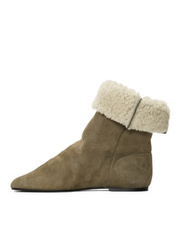 Isabel Marant Taupe Shearling Rullee Boots