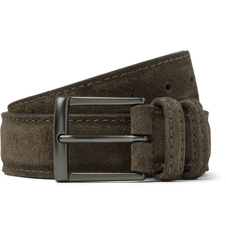 dark olive suede belt