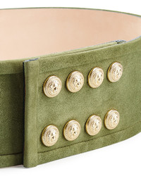 Balmain Suede Belt With Embossed Buttons