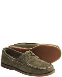 Olive Suede Boat Shoes