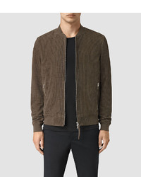 AllSaints Lynott Perforated Suede Bomber