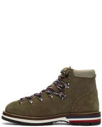Moncler Green Suede Peak Boots
