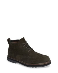 Olive Suede Brogue Boots