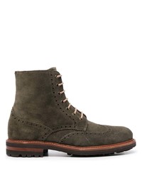 Brunello Cucinelli Perforated Detailing Lace Up Boots