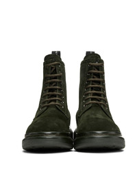 Alexander McQueen Green Suede Lace Up Boots