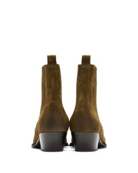 Saint Laurent Brown Suede Lukas Chelsea Boots