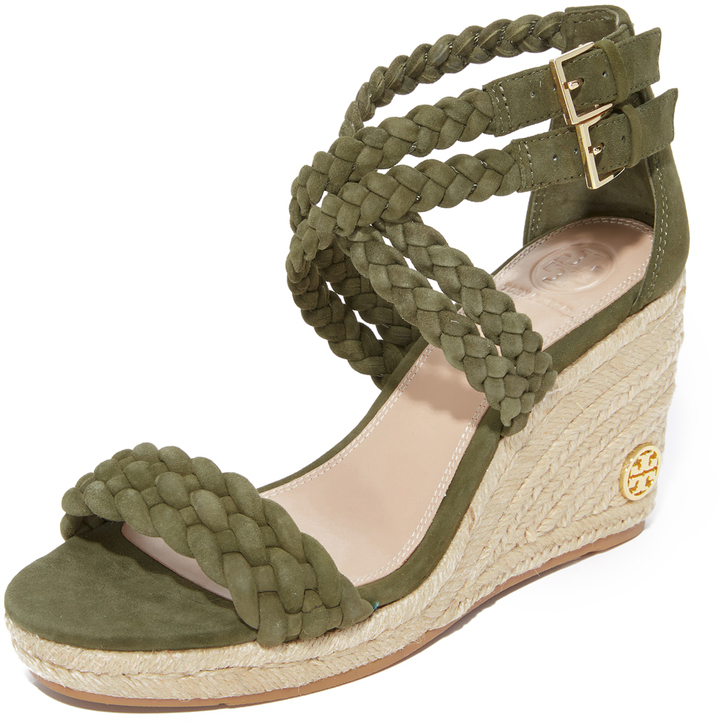 Tory Burch Bailey 90mm Ankle Strap Wedge Espadrilles, $328  |  Lookastic