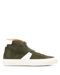 Scarosso Contrast Panels High Top Sneakers