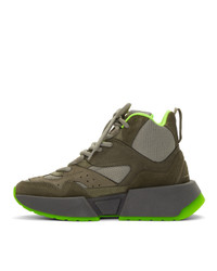MM6 MAISON MARGIELA Green Flared High Top Sneakers