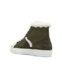 Yves Salomon Accessories Shearling High Top Sneakers