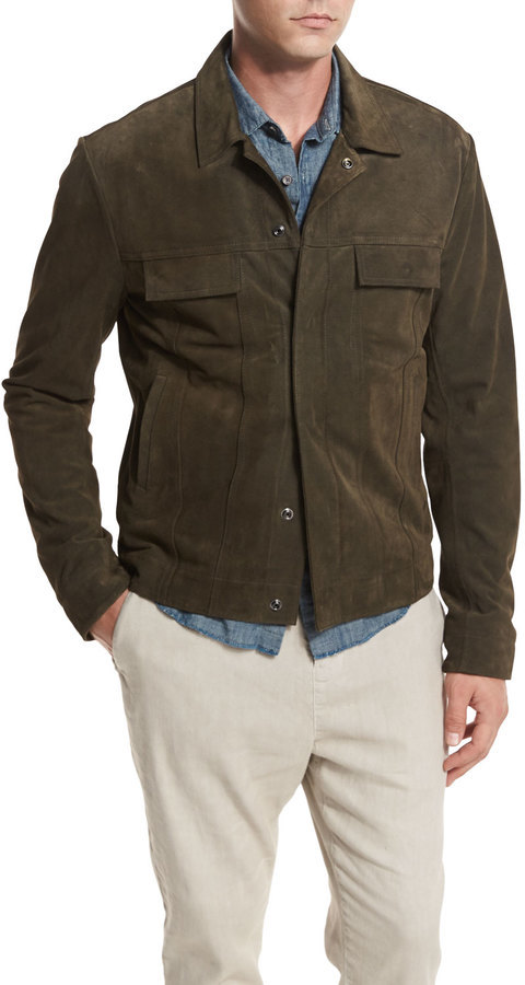 vince suede trucker jacket