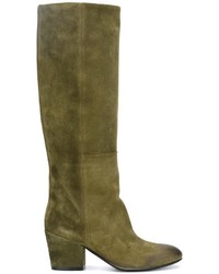 Buttero Contrast Detail Knee High Boots