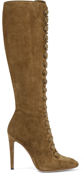 olive green suede knee high boots