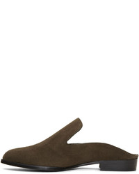 Clergerie Green Suede Alice Slip On Loafers
