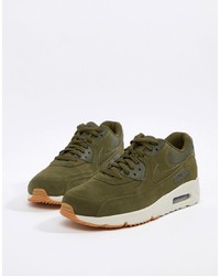 Nike Air Max 90 Ultra Leather Trainers In Khaki 924447 301