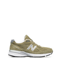 New Balance Green 990v4 Suede Low Top Sneakers