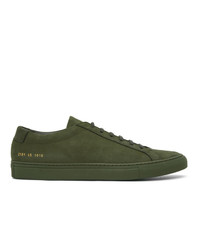 Common Projects Green Suede Achilles Sneakers