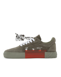 Off-White Green Suede Vulcanized Low Sneakers