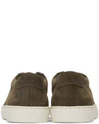 Common Projects Green Waxed Suede Achilles Low Sneakers