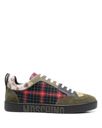Moschino Logo Embossed Panelled Sneakers
