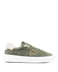 Philippe Model Paris Temple Lace Up Suede Sneakers