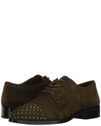 Olive Suede Oxford Shoes