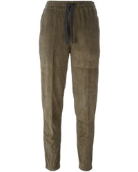Olive Suede Pants
